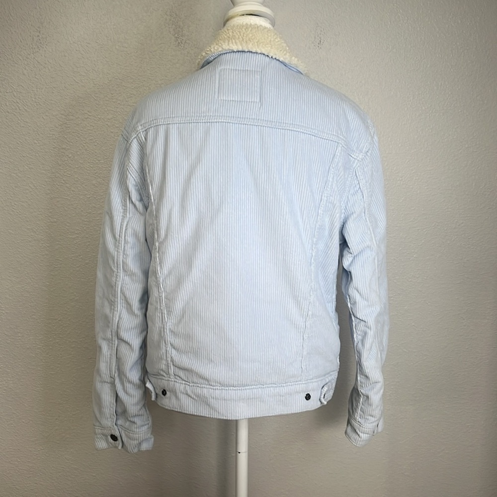 Levi’s Corduroy Faux Fur Jacket Blue Size Small - Picture 3 of 10